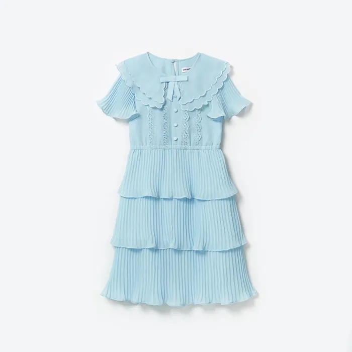 Kids Self Portrait Blue Chiffon Midi Dress
