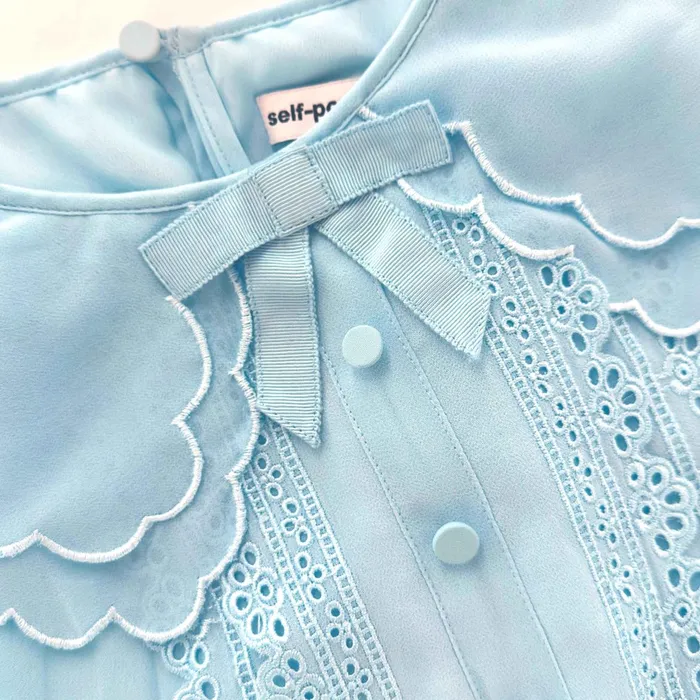 Kids Self Portrait Blue Chiffon Midi Dress