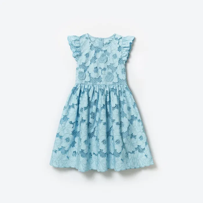 Kids Self Portrait Blue Lace Midi Dress