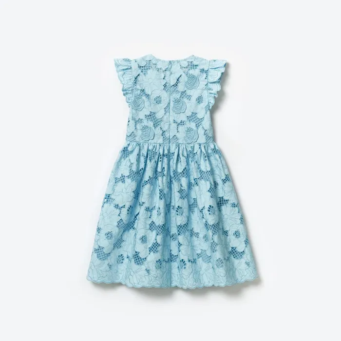 Kids Self Portrait Blue Lace Midi Dress