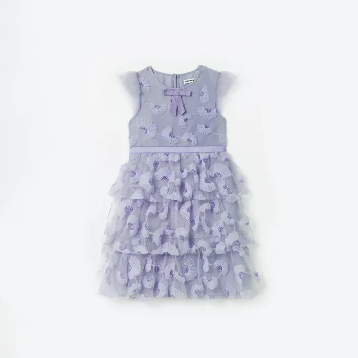 Kids Self Portrait Blue Tulle Midi Dress