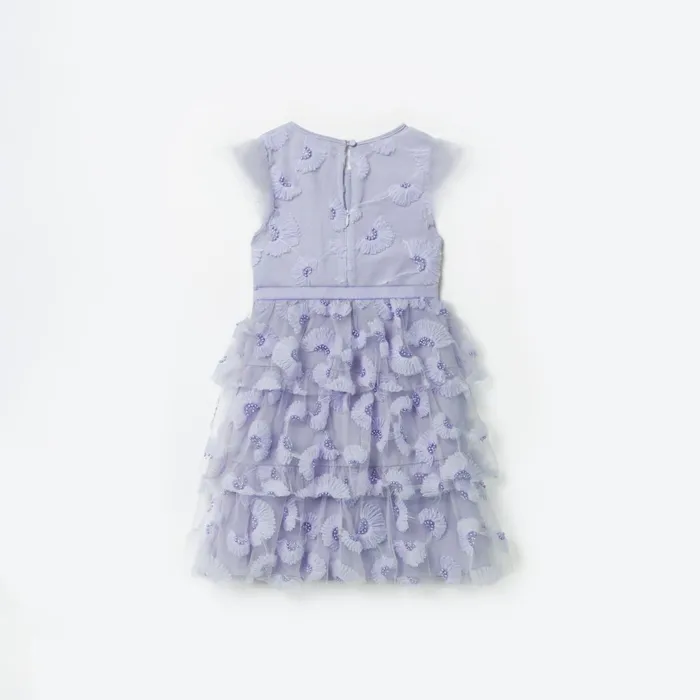Kids Self Portrait Blue Tulle Midi Dress