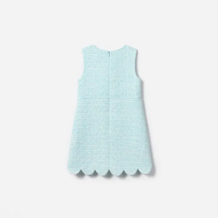 Kids Self Portrait Mint Boucle Dress