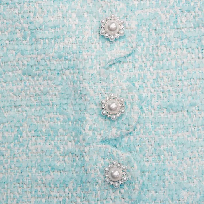 Kids Self Portrait Mint Boucle Dress