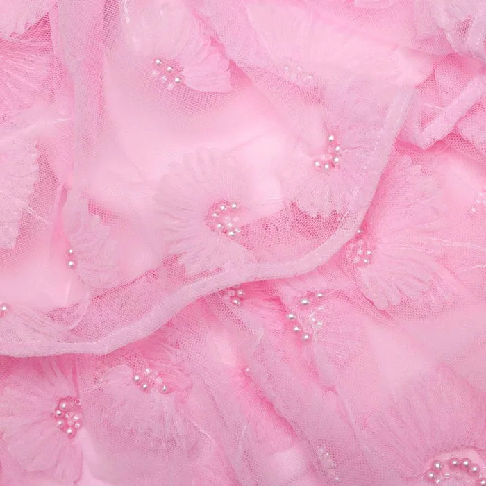 Kids Self Portrait Pink Jersey And Tulle Dress