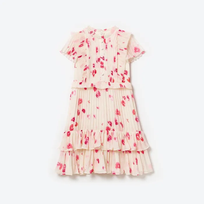 Kids Self Portrait Printed Chiffon Midi Dress