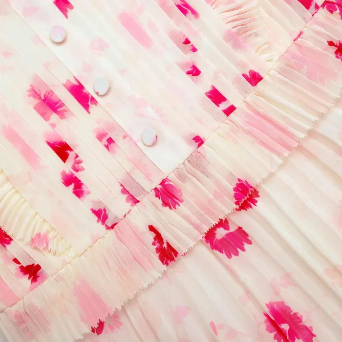 Kids Self Portrait Printed Chiffon Midi Dress