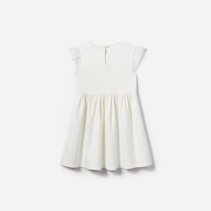 Kids Self Portrait White Jersey Ruffle Heart Dress