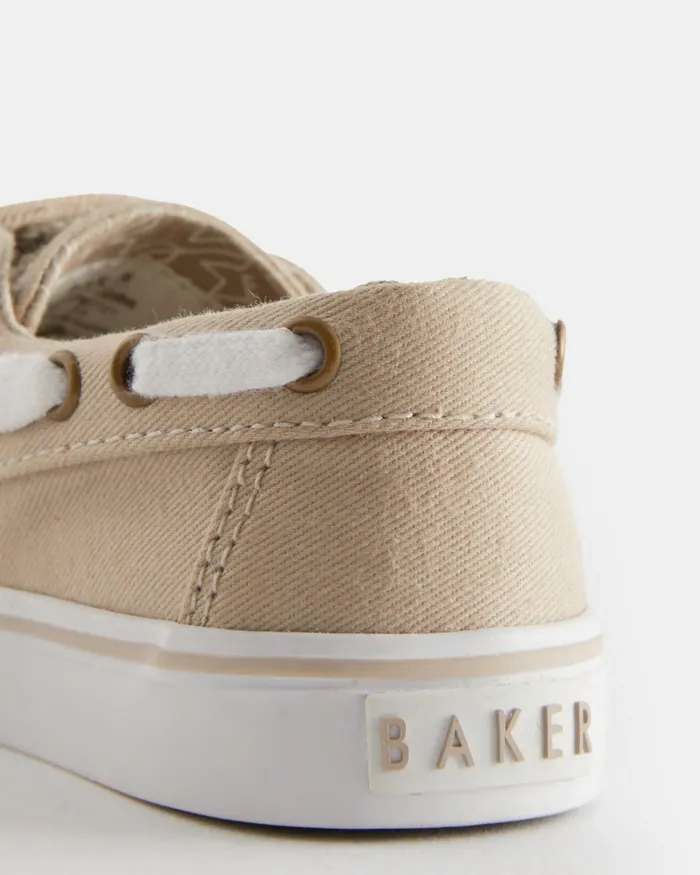 Kids STANKO 8211 Branded Strap Boat Shoes Stone Ted Baker Younger Boys