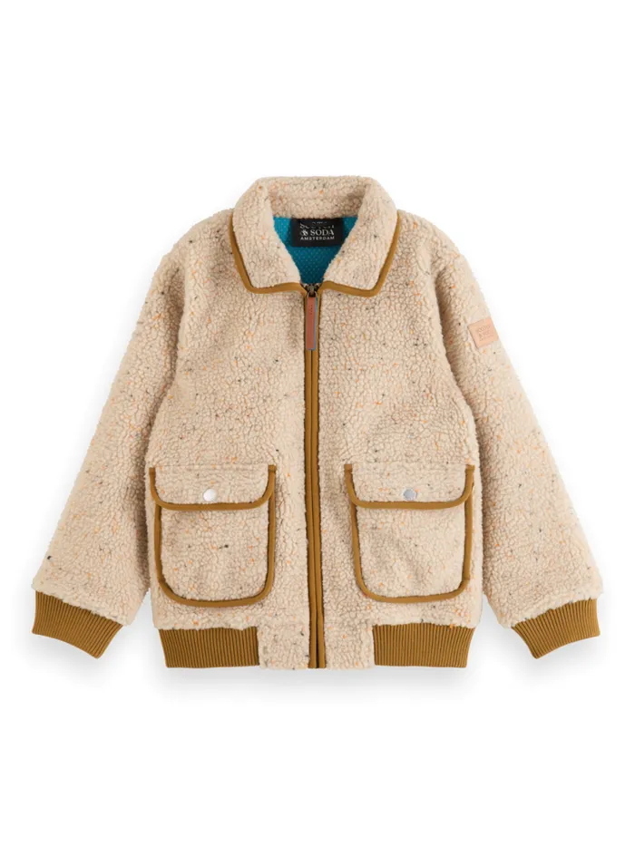 Kids TEDDY JACKET WITH COLOURFUL NEPS Ecru Scotch and Soda Jackets and Coats