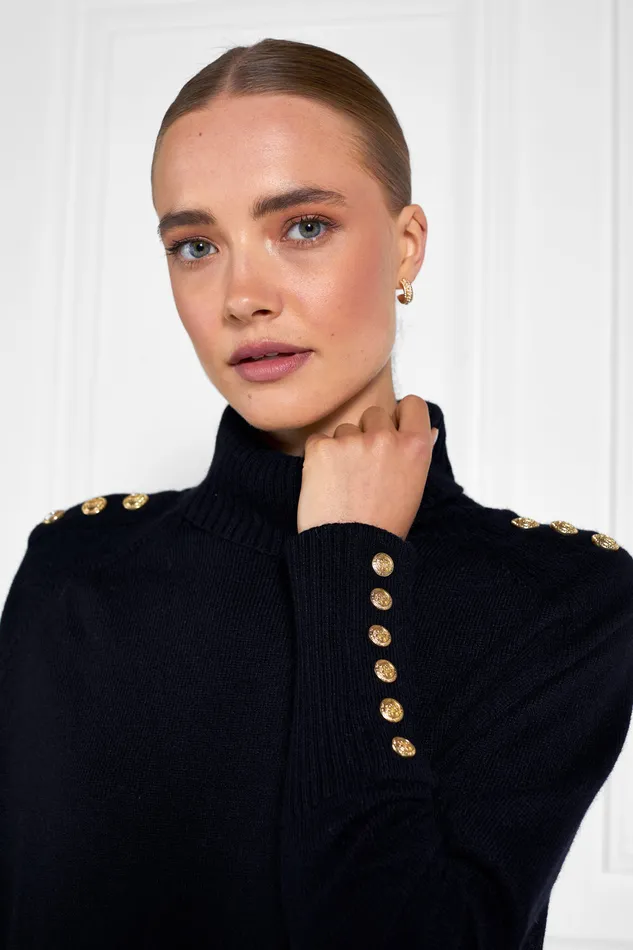 Kingsbury Cape Knit Black Women Holland Cooper Knitwear