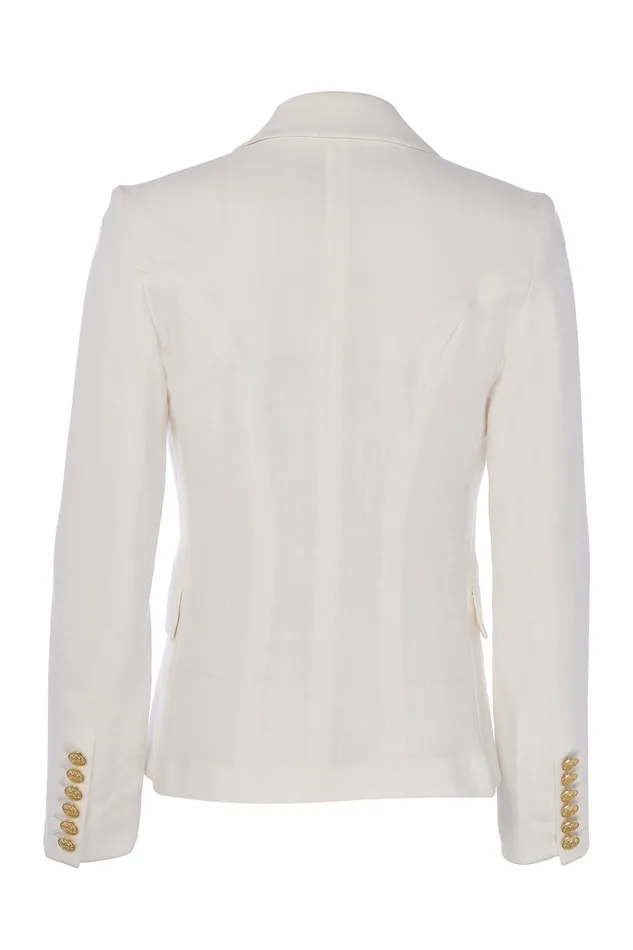 Knightsbridge Blazer Oyster Linen Women Holland Cooper Jackets