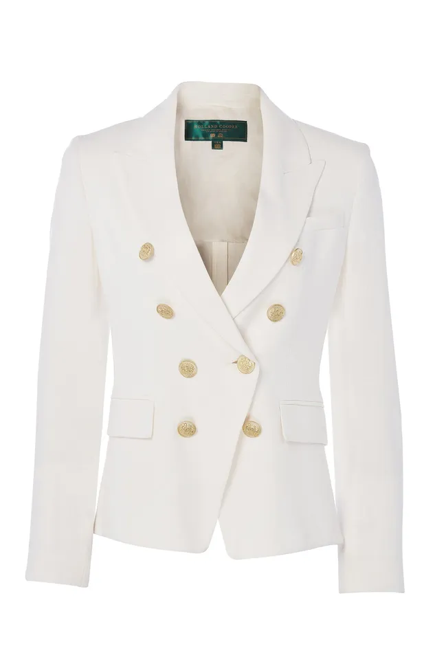 Knightsbridge Blazer Oyster Linen Women Holland Cooper Jackets