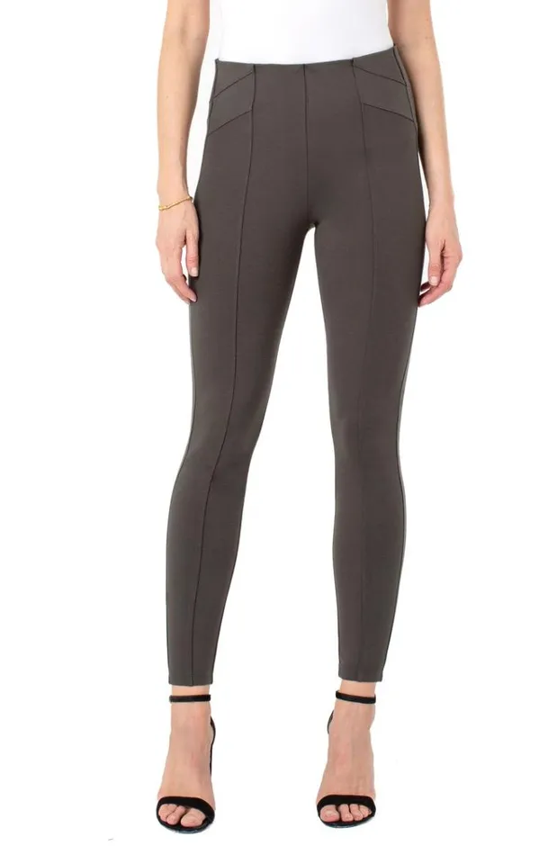 Knit Leggings Women Liverpool Los Angeles Reese Seamed PullOn Legging Oak Moss