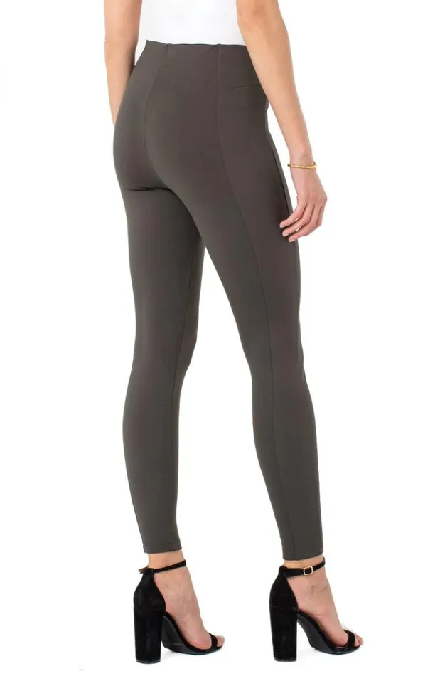 Knit Leggings Women Liverpool Los Angeles Reese Seamed PullOn Legging Oak Moss