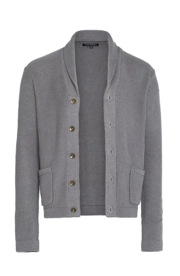 Knit Sweaters Men Liverpool Los Angeles Knit Cardigan Cement Grey