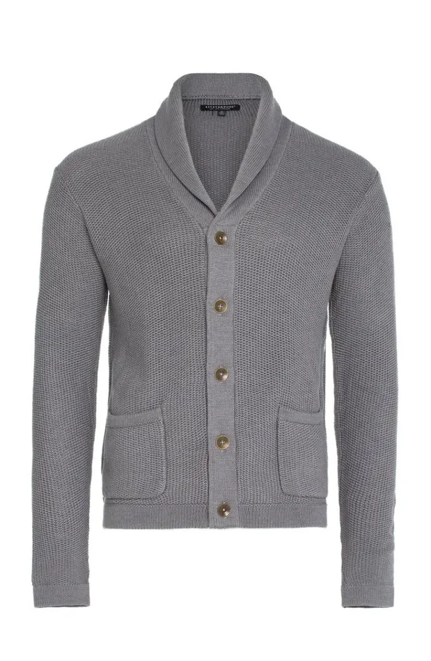 Knit Sweaters Men Liverpool Los Angeles Knit Cardigan Cement Grey
