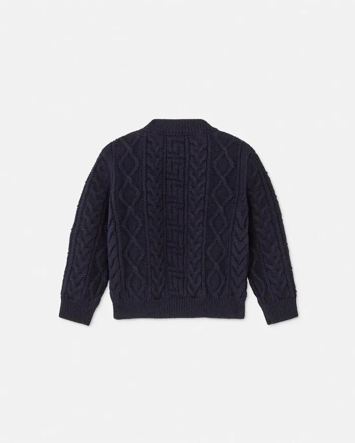 Knitwear and Sweatshirts Kids Versace Medusa Baby CableKnit Sweater Blue