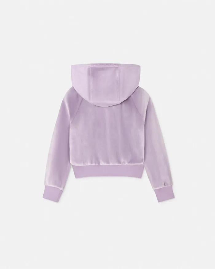 Knitwear and Sweatshirts Kids Versace Velvet Zip Hoodie Lilac