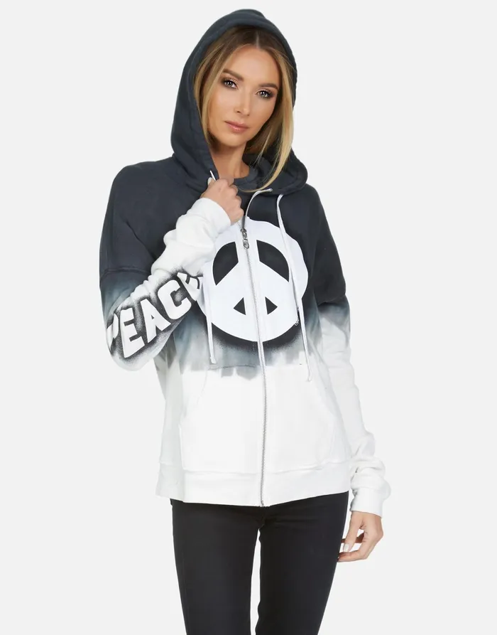 Koa Airbrush Peace Storm Cloud Women039s Lauren Moshi Hoodies