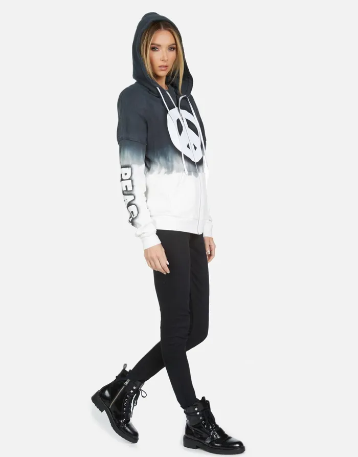 Koa Airbrush Peace Storm Cloud Women039s Lauren Moshi Hoodies