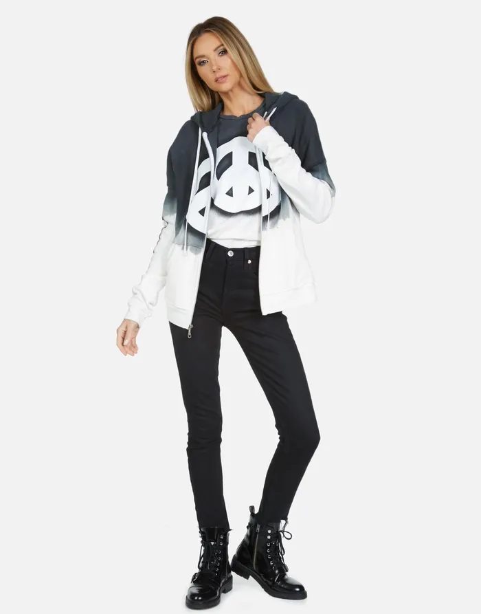Koa Airbrush Peace Storm Cloud Women039s Lauren Moshi Hoodies