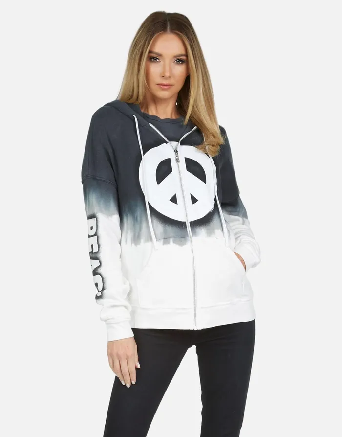 Koa Airbrush Peace Storm Cloud Women039s Lauren Moshi Hoodies