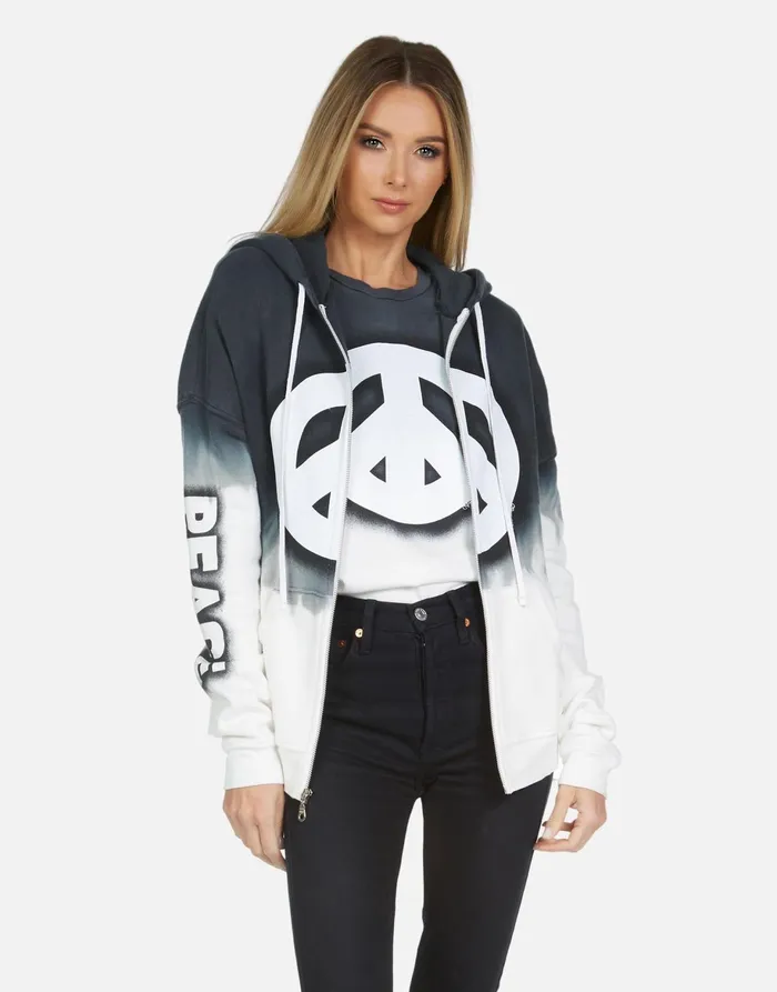 Koa Airbrush Peace Storm Cloud Women039s Lauren Moshi Hoodies