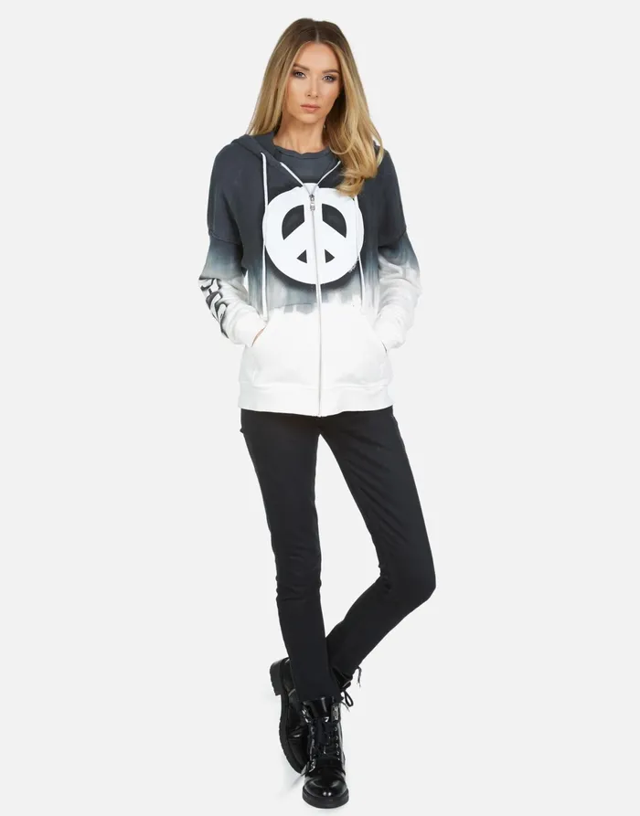 Koa Airbrush Peace Storm Cloud Women039s Lauren Moshi Hoodies