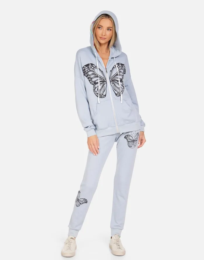 Koa Butterfly Hamsa Dusty Blue Women039s Lauren Moshi Hoodies