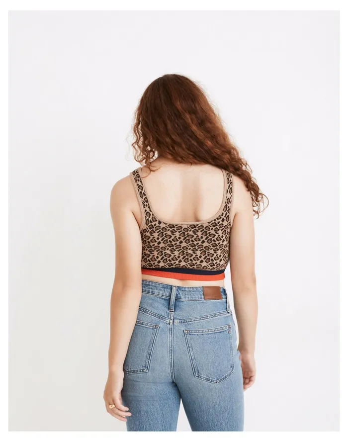 Kule Leopard Dede Crop Sweater Tank Leopard Women Madewell Sweaters