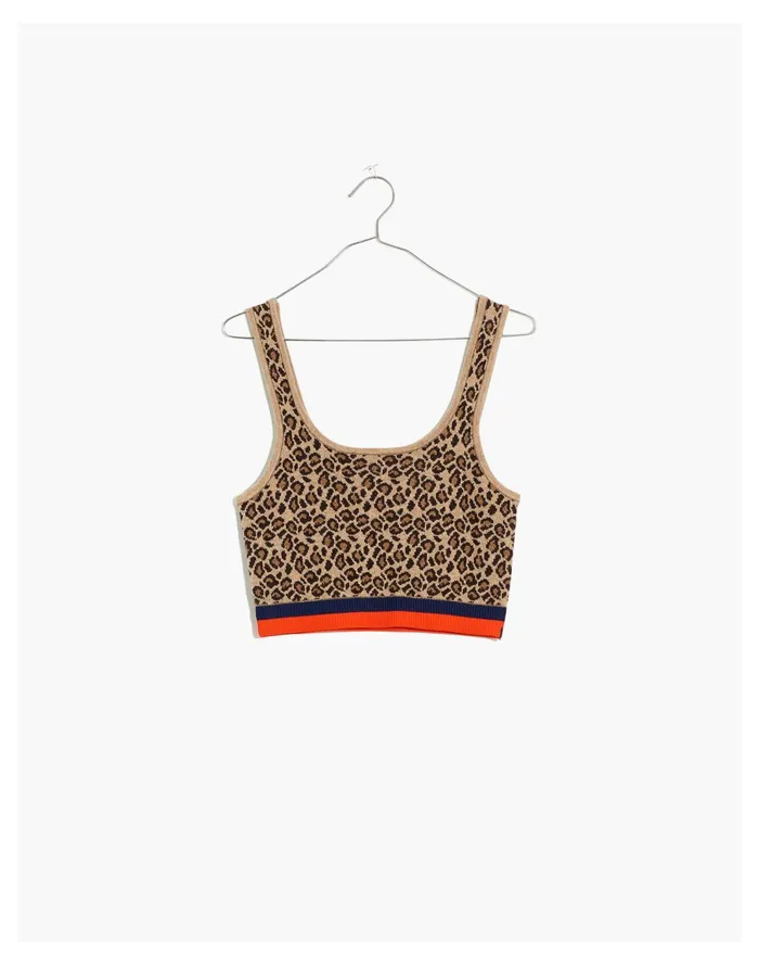 Kule Leopard Dede Crop Sweater Tank Leopard Women Madewell Sweaters