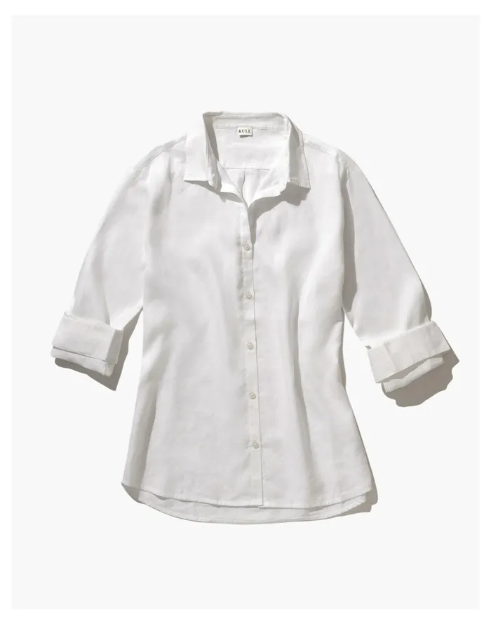KULE The Linen Hutton White Women Madewell Tops and Shirts