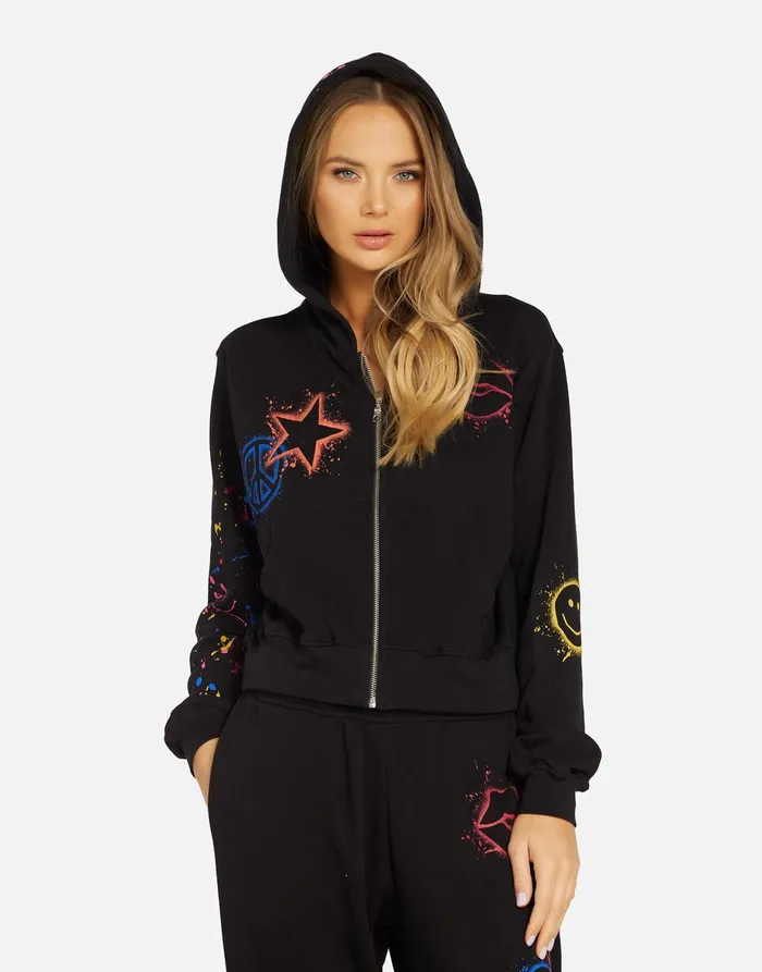 Lachelle Splatter Elements Black Women039s Lauren Moshi Long Sleeve