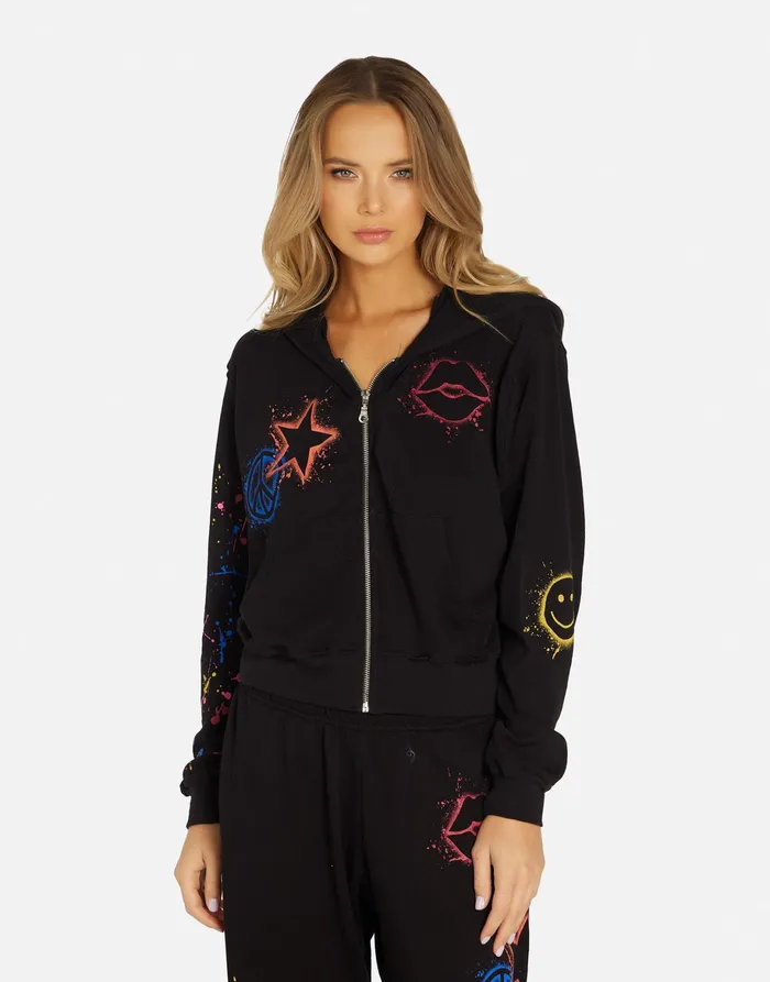 Lachelle Splatter Elements Black Women039s Lauren Moshi Long Sleeve