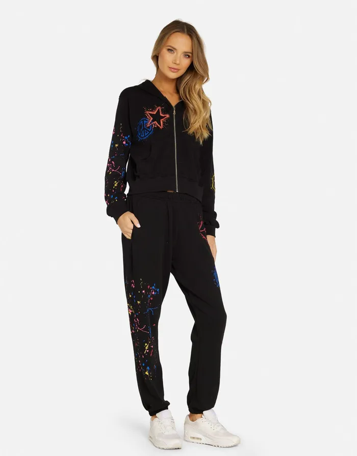 Lachelle Splatter Elements Black Women039s Lauren Moshi Long Sleeve