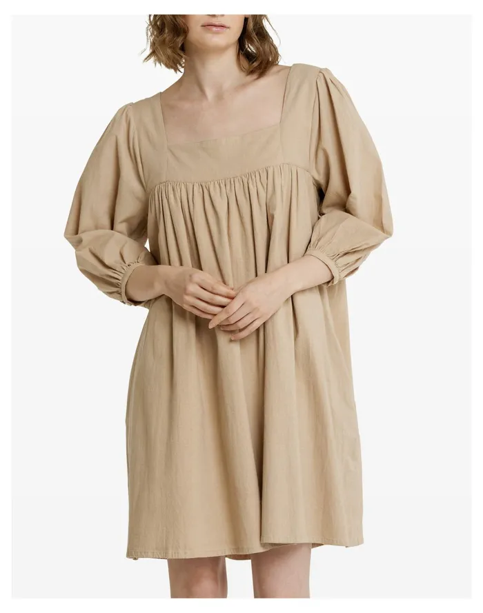 LAUDE The Label Square Neck Dress Sand Women Madewell Dresses