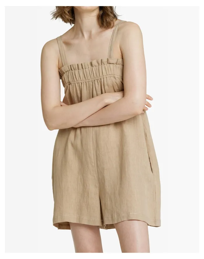 LAUDE The Label Thea Romper Ginger Clay Women Madewell Jumpsuits and Overalls