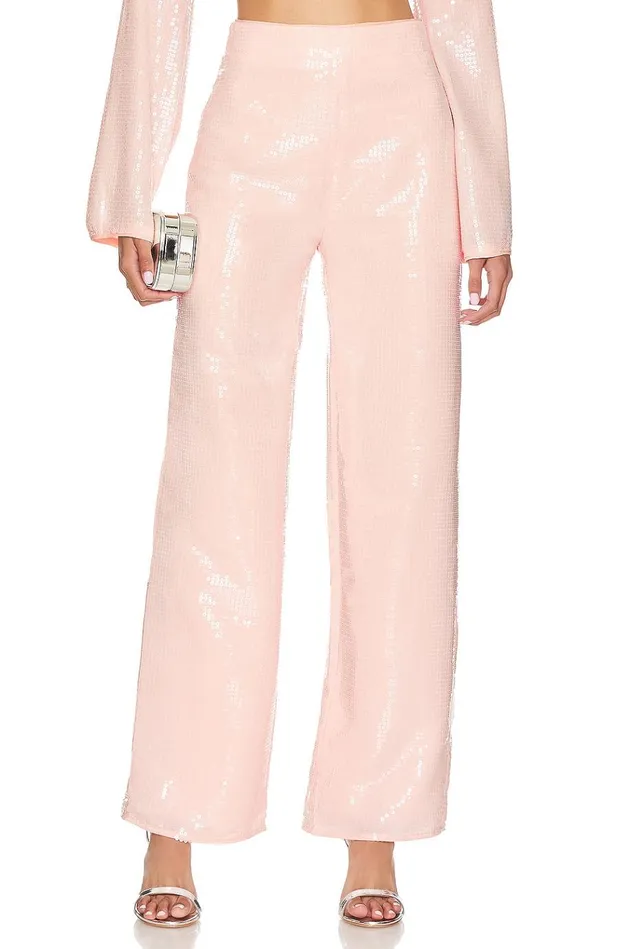 Leighton Sequin Pant Champagne Pink Women Lovers Friends Pants