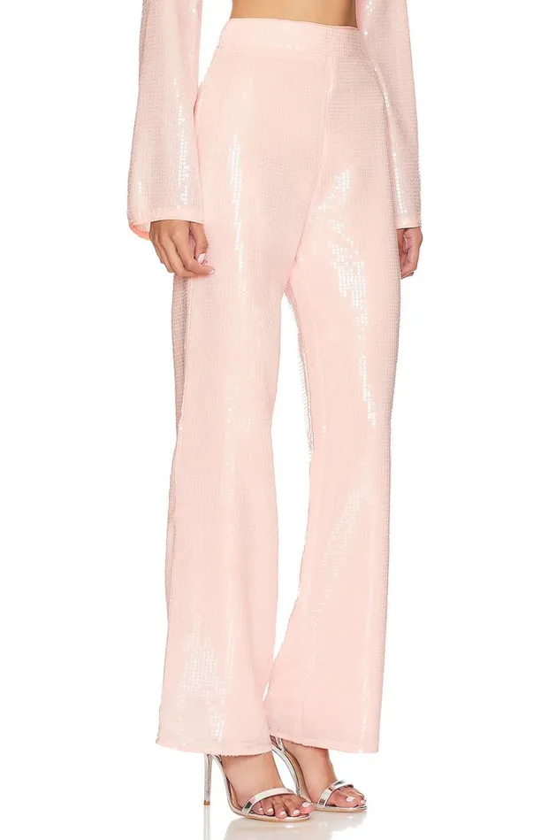 Leighton Sequin Pant Champagne Pink Women Lovers Friends Pants