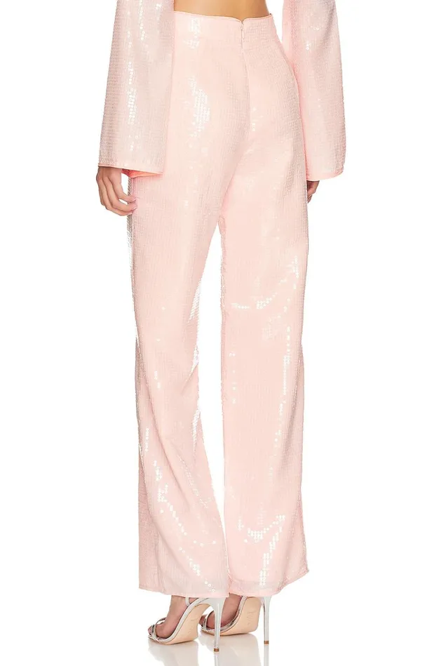 Leighton Sequin Pant Champagne Pink Women Lovers Friends Pants
