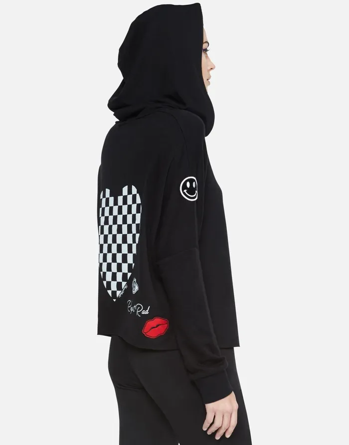 Lexie Rad Checkered Heart Black Women039s Lauren Moshi Hoodies