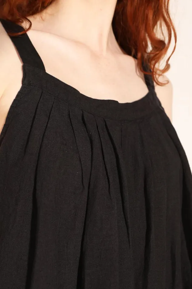 LF Markey Dungarees Women Basic Linen Romper Black