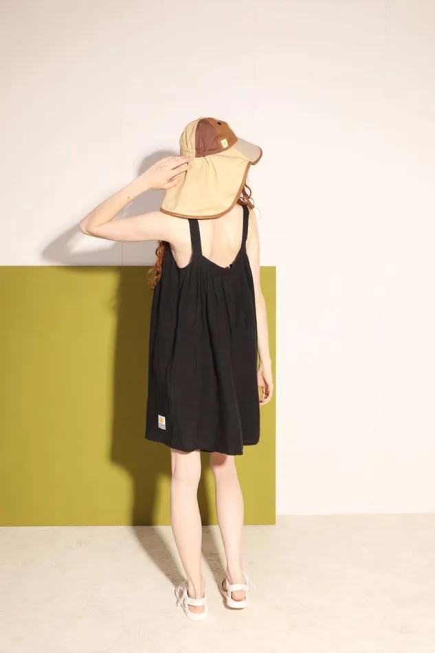 LF Markey Dungarees Women Basic Linen Romper Black