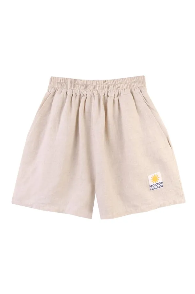 LF Markey Shorts Women Basic Linen Shorts Cream