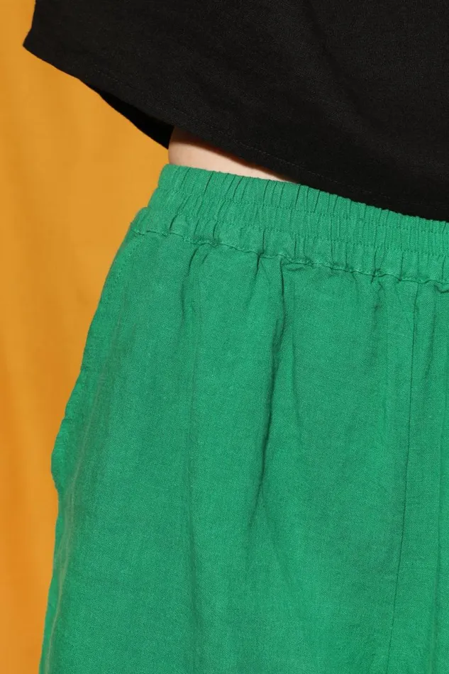 LF Markey Shorts Women Basic Linen Shorts Grass