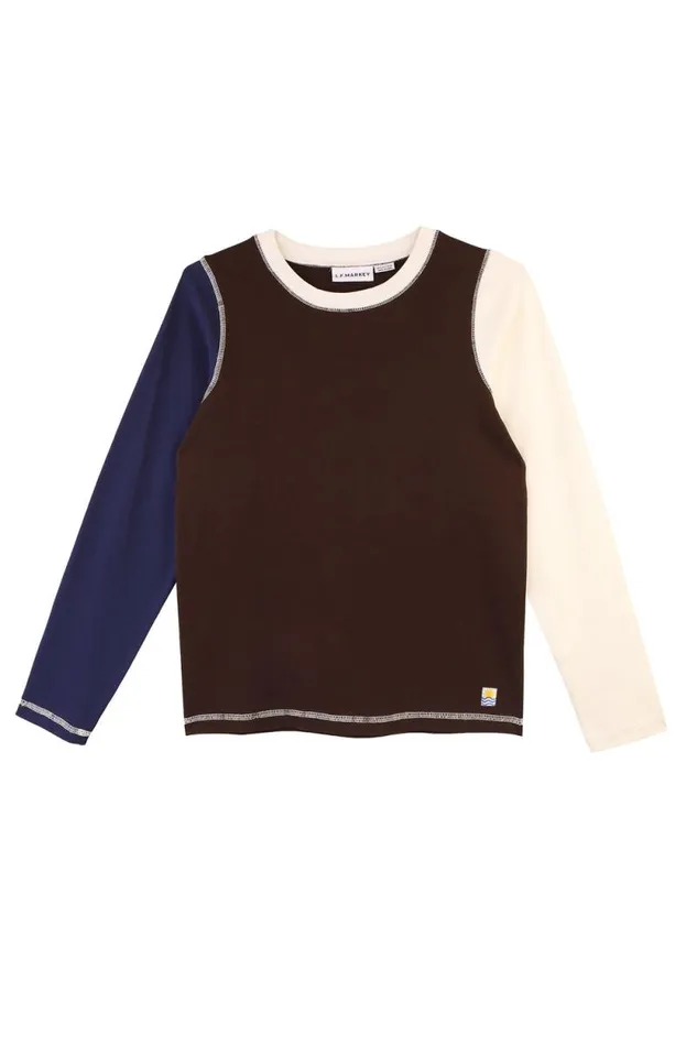 LF Markey Tshirts Women Luca Top Chocolate Patchwork