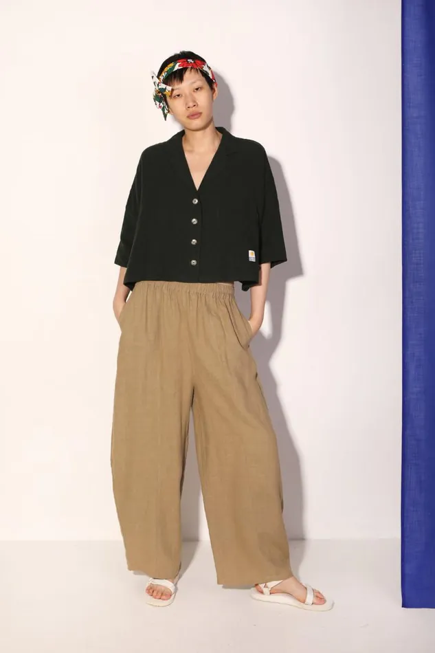 LF Markey Trousers Women Basic Linen Trouser Stone