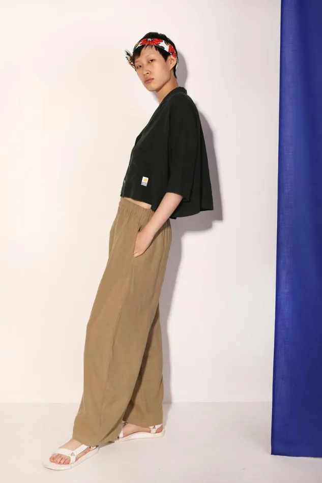 LF Markey Trousers Women Basic Linen Trouser Stone