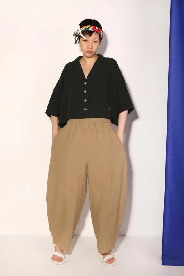LF Markey Trousers Women Basic Linen Trouser Stone